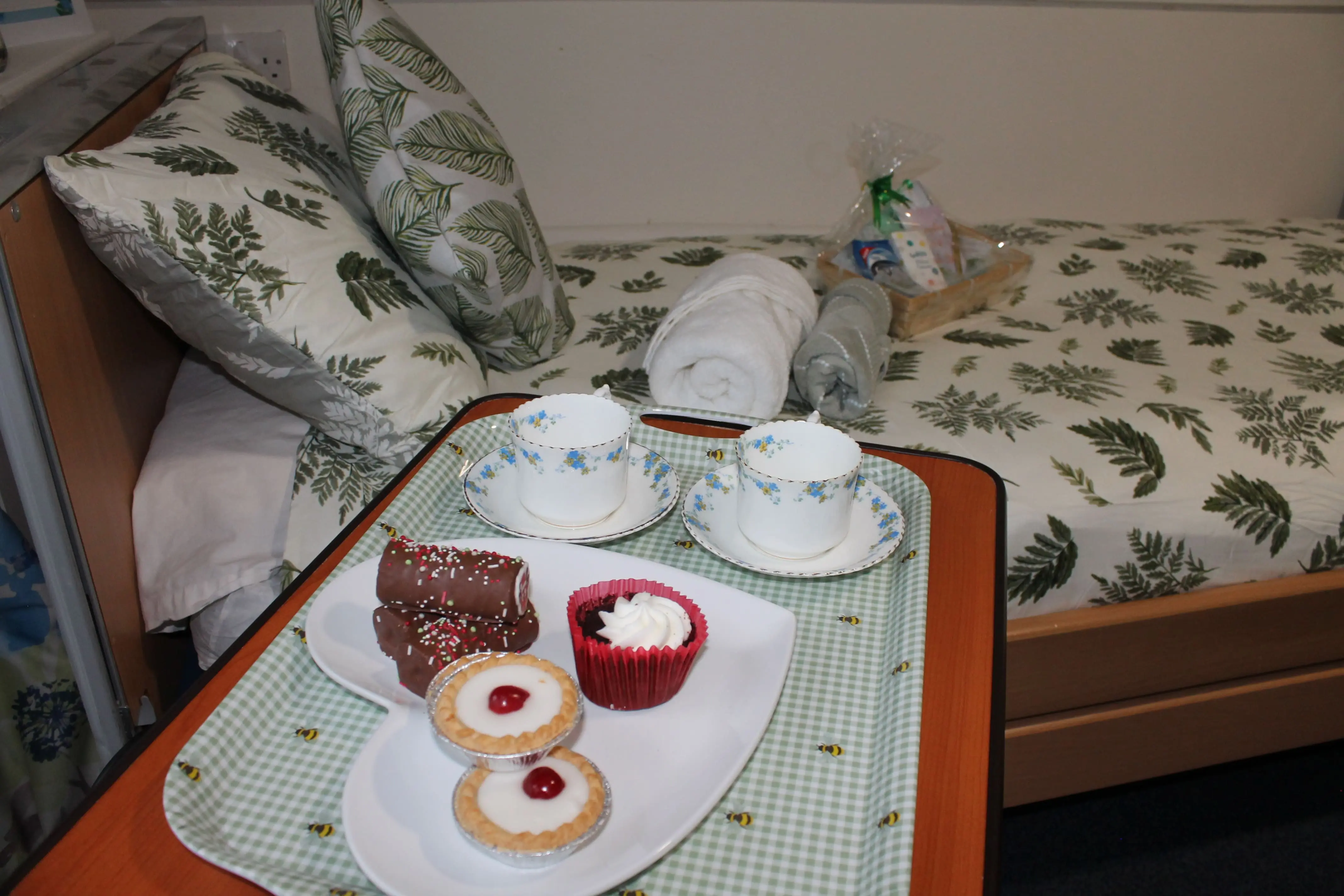 Freshly prepared cakes and tea at Ashbrook Nursing Home